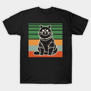 Vintage Cute Cat Wearing Hoddie T-Shirt
